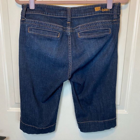 Kut from the Kloth Bermuda Shorts Sz 8 Dark Wash Gold Thread 4 pockets E… - Picture 2 of 15